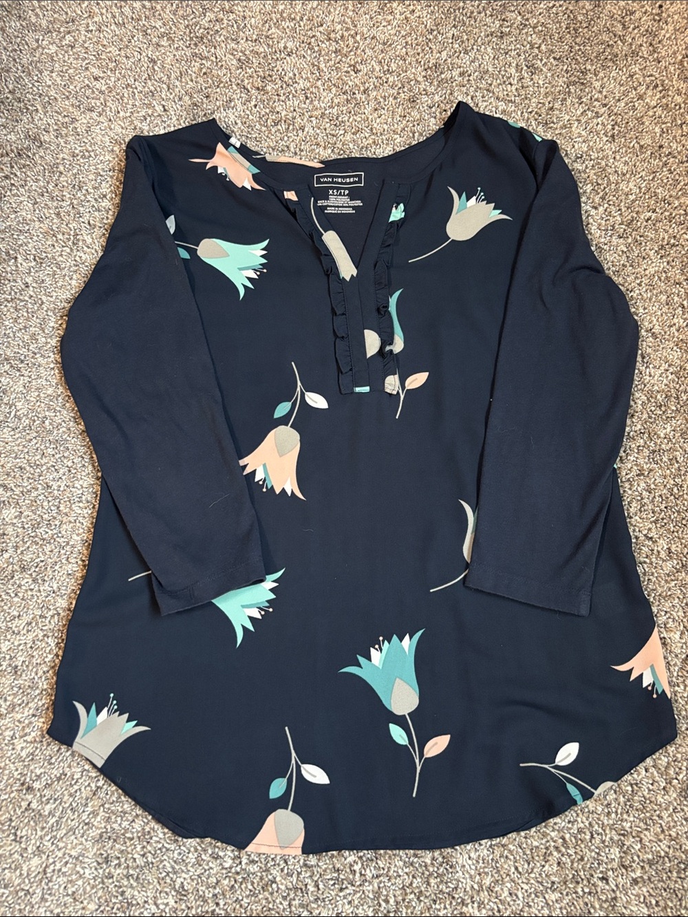Navy Floral Blouse